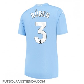 Manchester City Ruben Dias #3 Primera Equipación Mujer 2023-24 Manga Corta